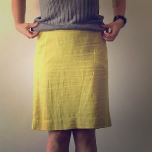 Linen- blend pencil skirt in on-point chartreuse